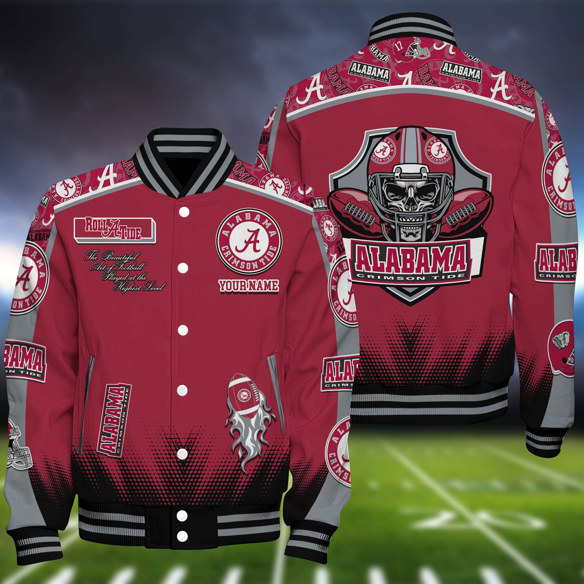 Alabama Crimson Tide Baseball Jacket Personalized Your Name, Jackets For Sport Fans