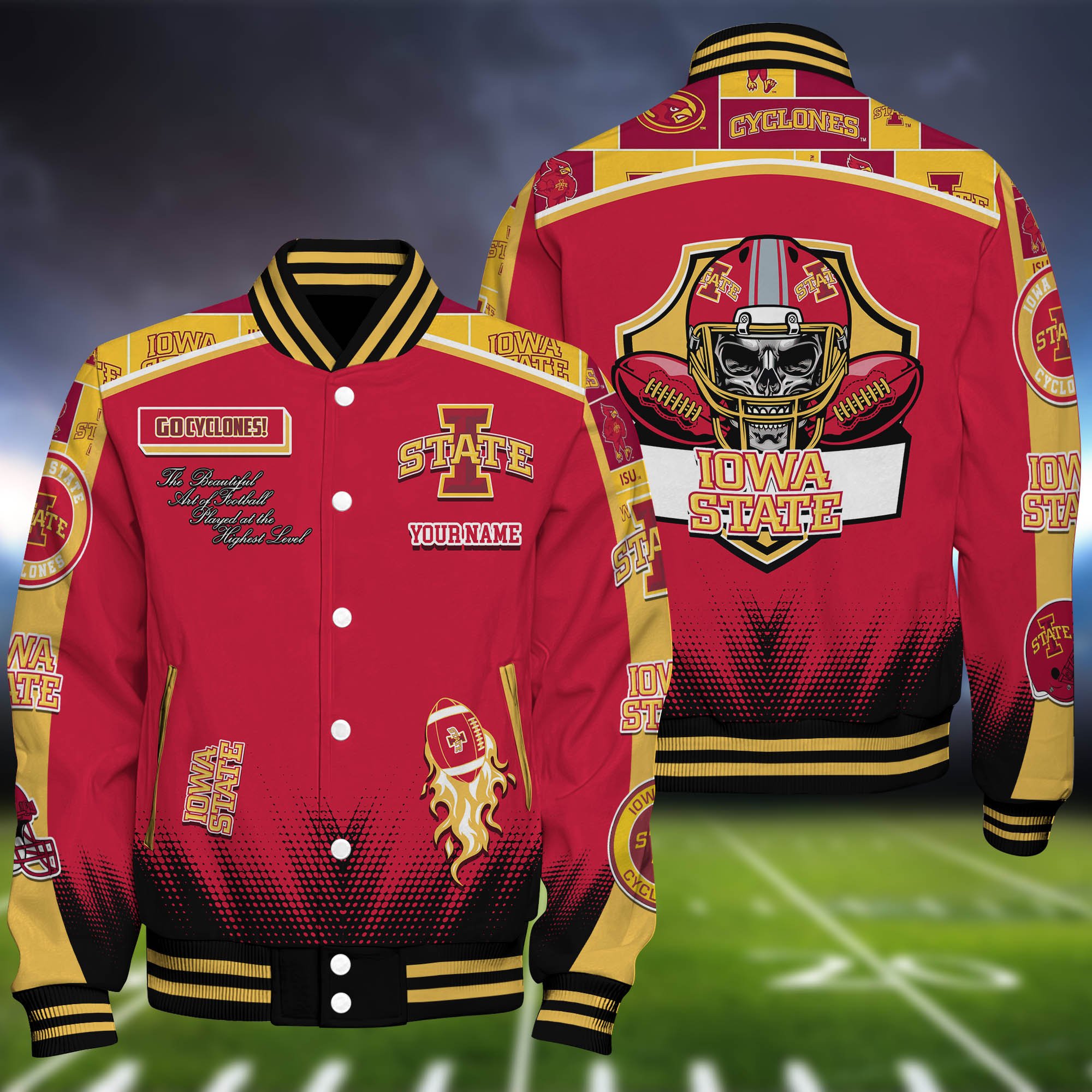 Iowa State Cyclones Baseball Jacket Personalized Your Name, Jackets For Sport Fans
