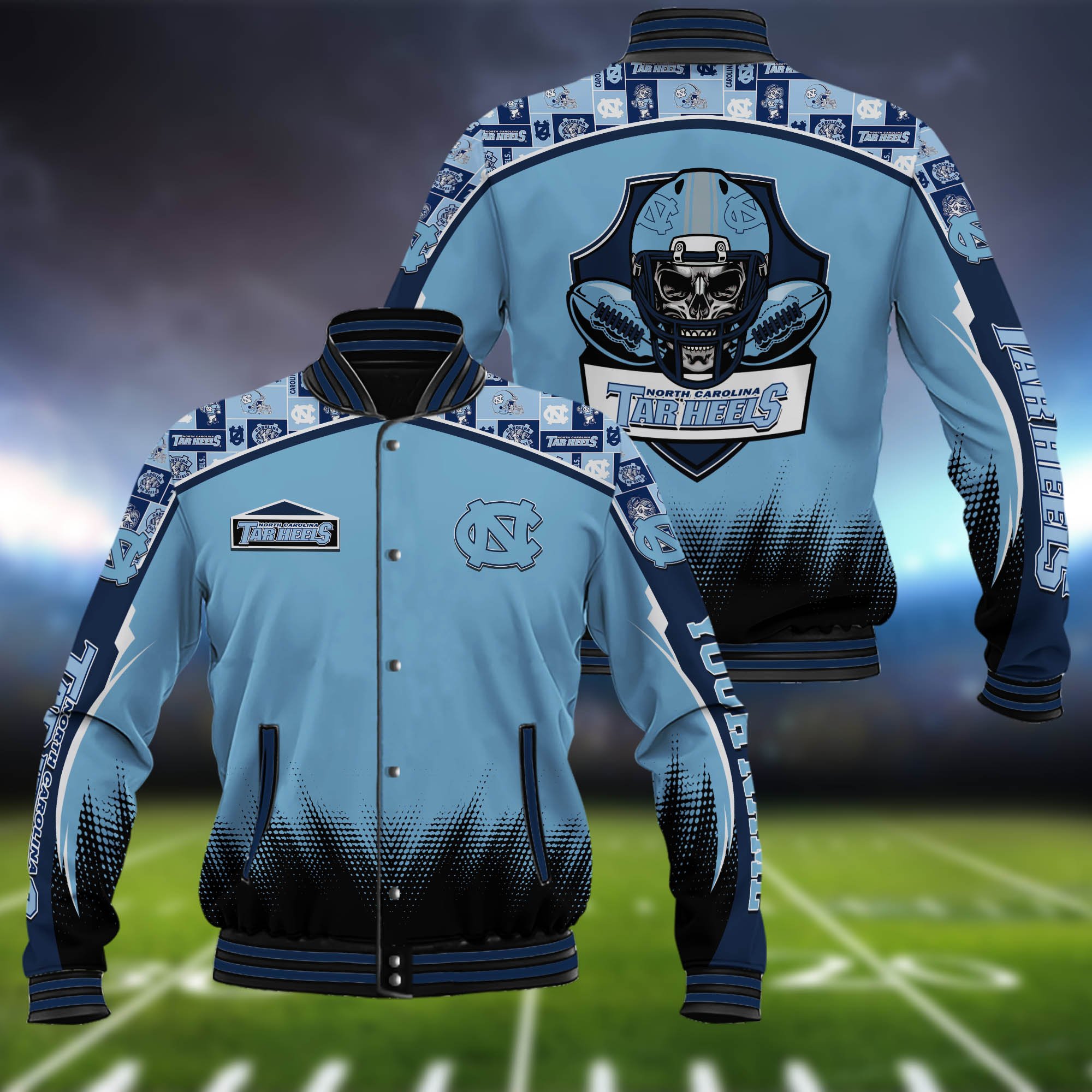 North Carolina Tar Heels Baseball Jacket Custom Name, Sport Team Jacket, Sport Gifts