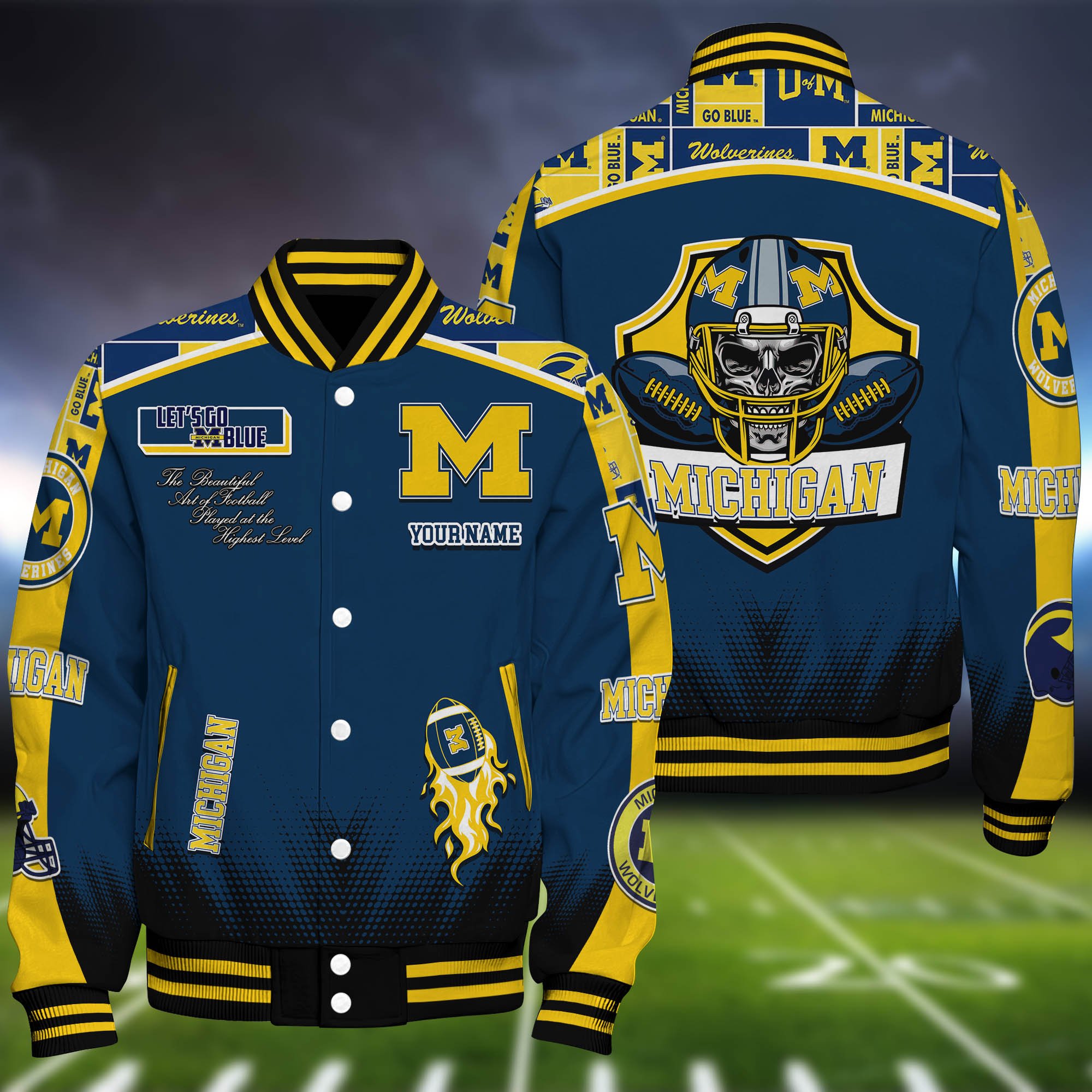 Michigan Wolverines Baseball Jacket Personalized Your Name, Jackets For Sport Fans