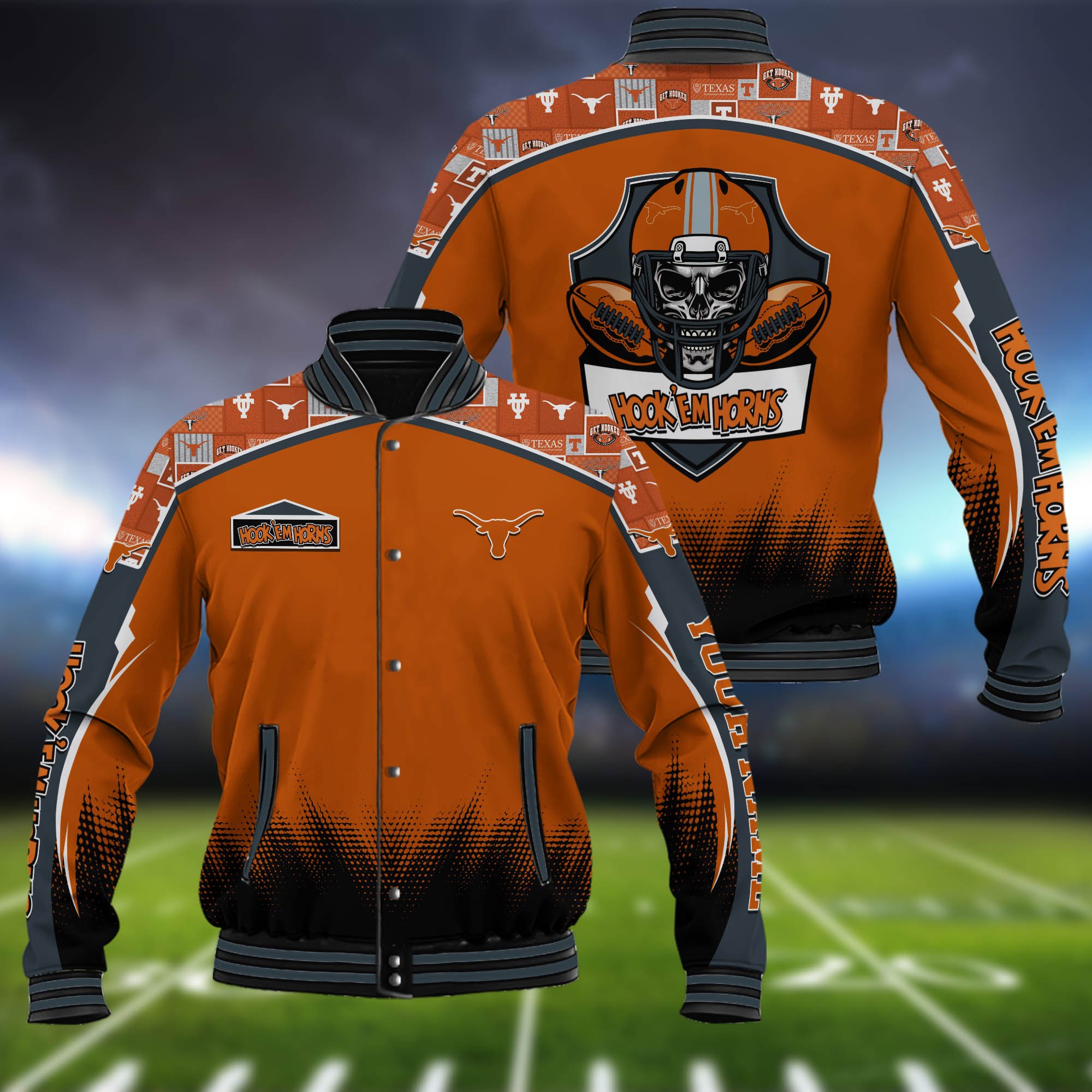 Texas Longhorns Baseball Jacket Custom Name, Sport Team Jacket, Sport Gifts