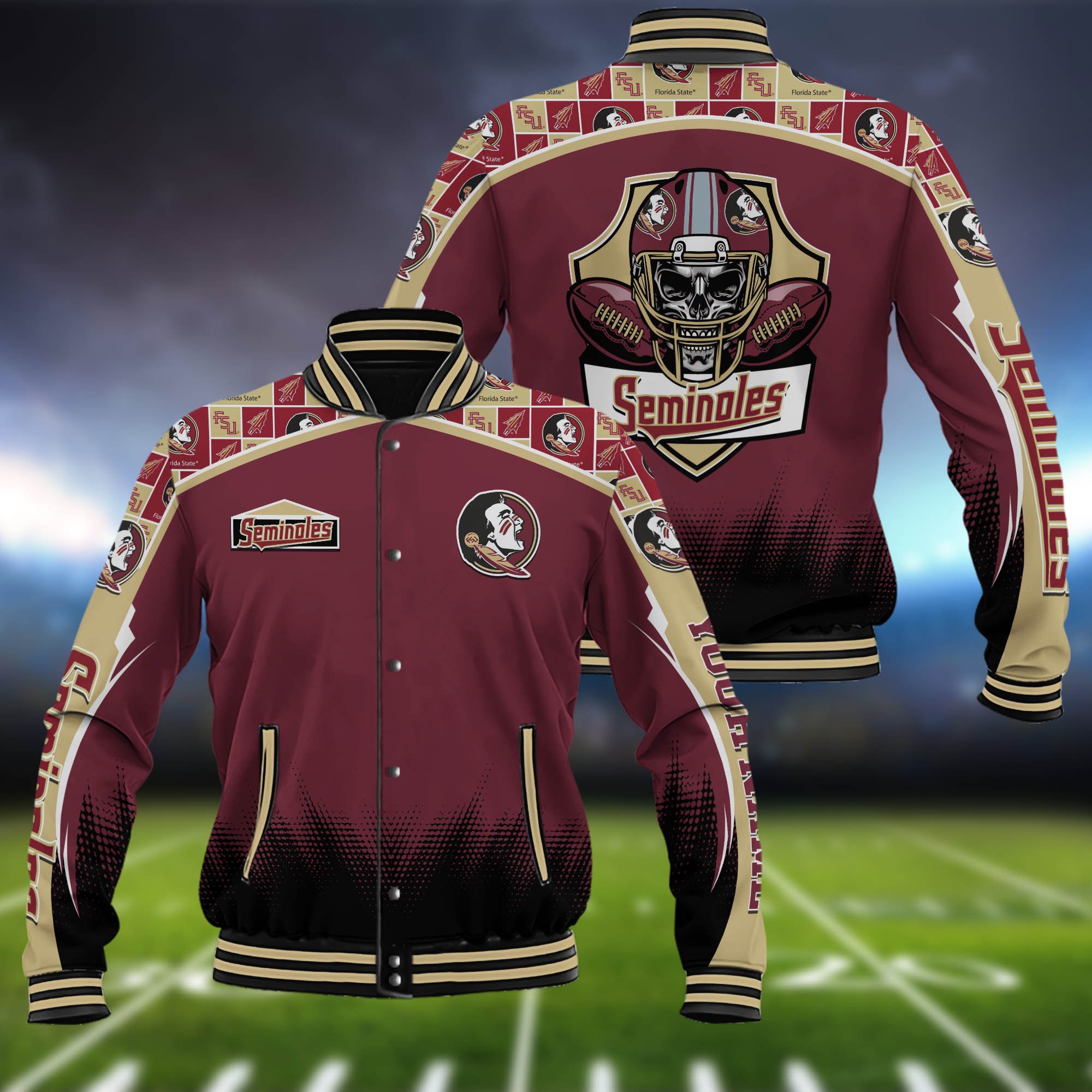 Florida State Seminoles Baseball Jacket Custom Name, Sport Team Jacket, Sport Gifts