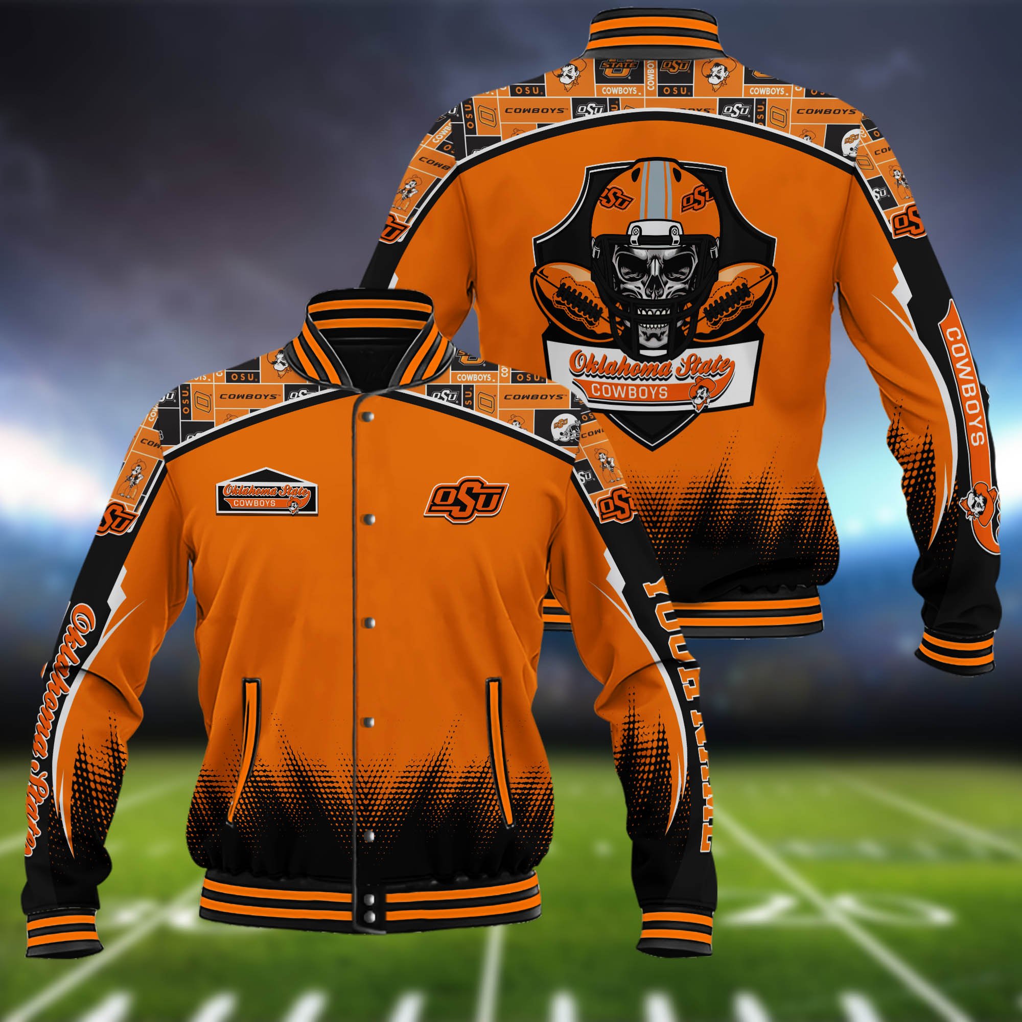 Oklahoma State Cowboys Baseball Jacket Custom Name, Sport Team Jacket, Sport Gifts