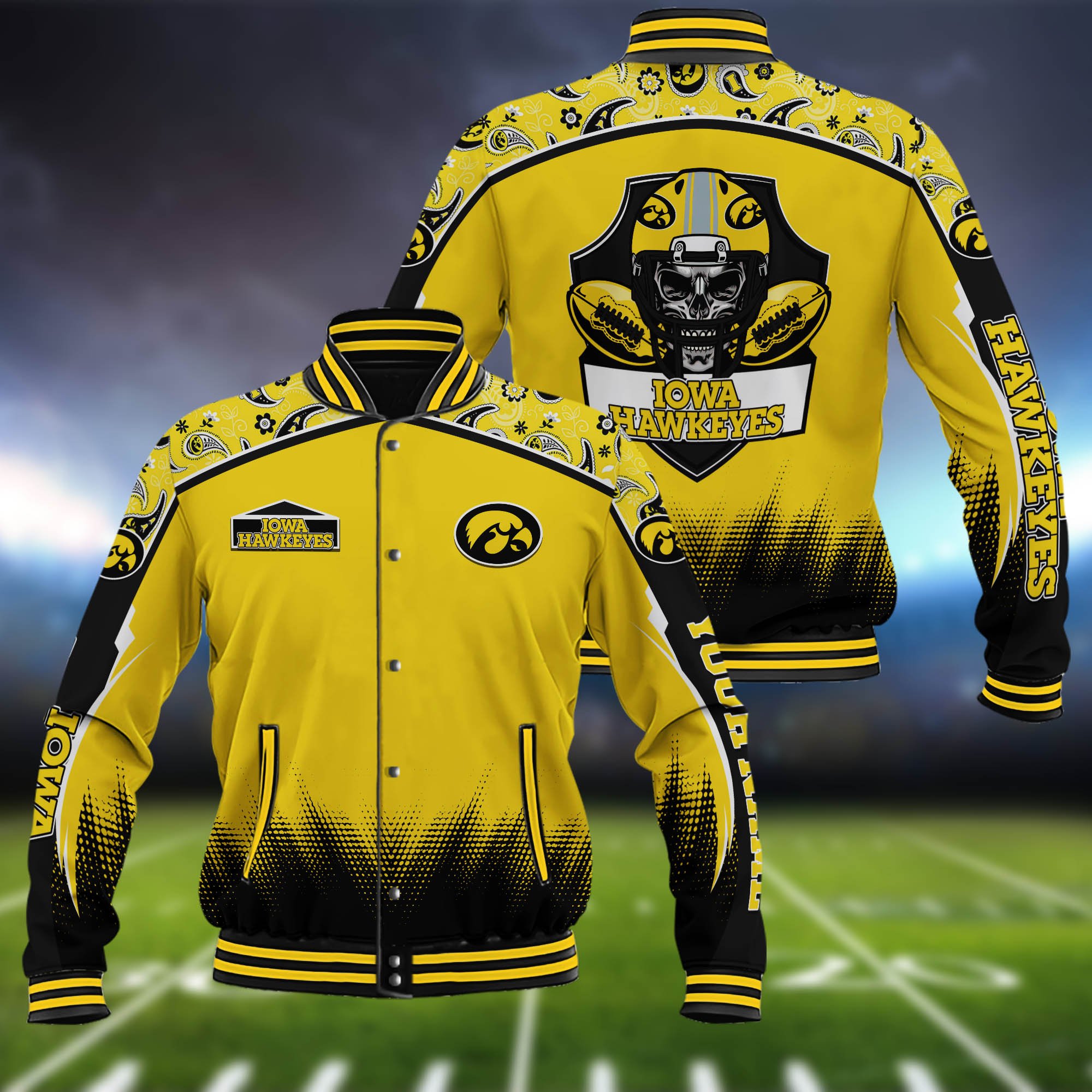 Iowa Hawkeyes Baseball Jacket Custom Name, Sport Team Jacket, Sport Gifts