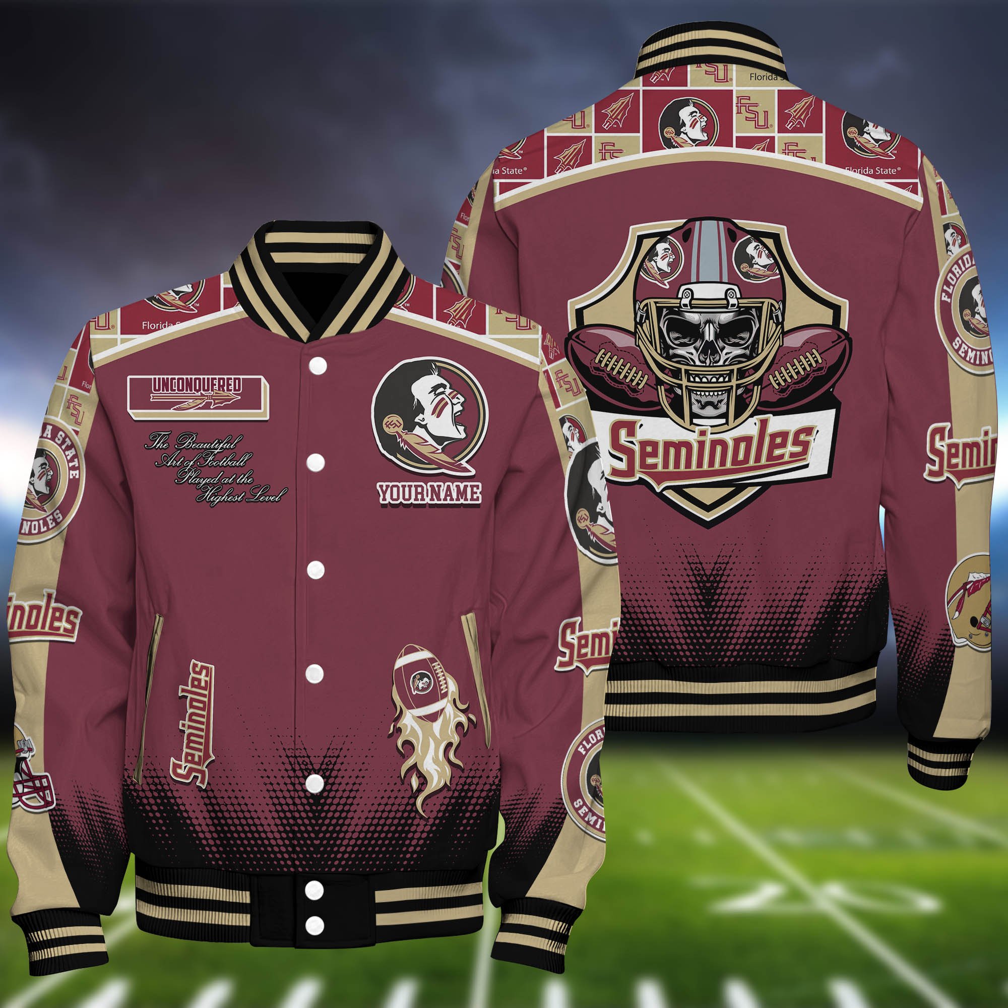 Florida State Seminoles Baseball Jacket Personalized Your Name, Jackets For Sport Fans