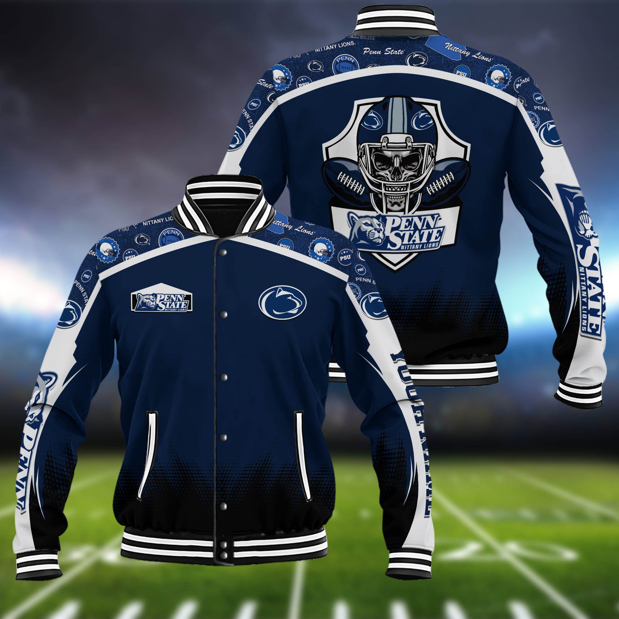 Penn State Nittany Lions Baseball Jacket Custom Name, Sport Team Jacket, Sport Gifts