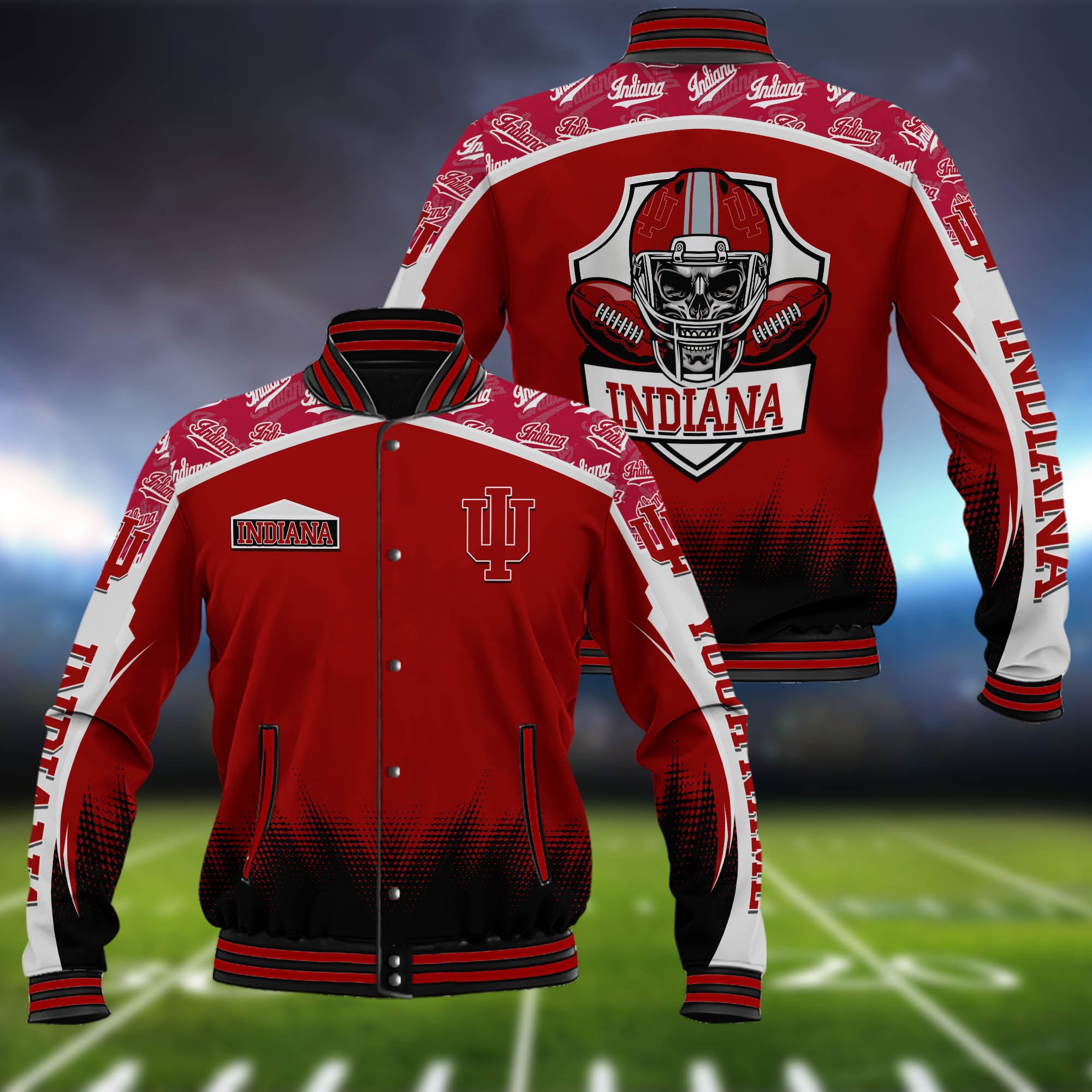 Indiana Hoosiers Baseball Jacket Custom Name, Sport Team Jacket, Sport Gifts