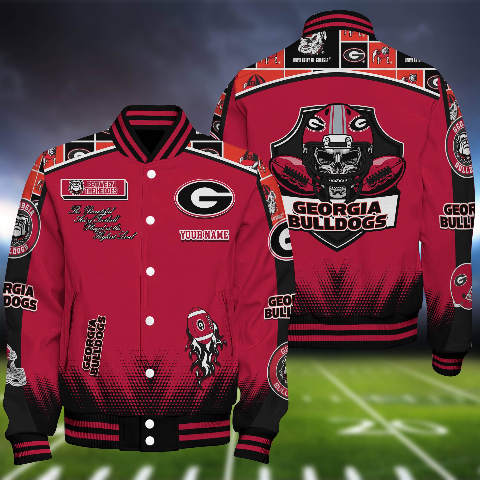 Georgia Bulldogs Baseball Jacket Personalized Your Name, Jackets For Sport Fans