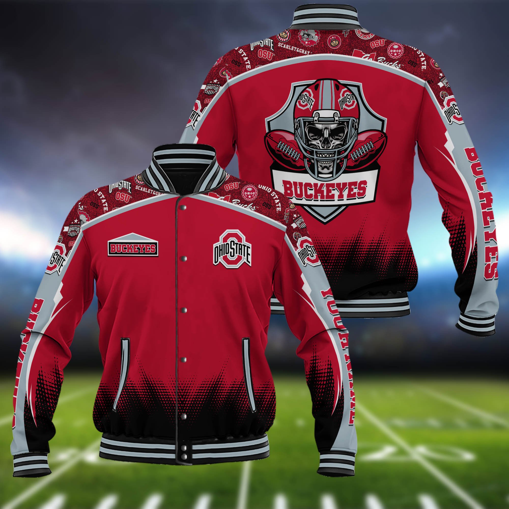Ohio State Buckeyes Baseball Jacket Custom Name, Sport Team Jacket, Sport Gifts