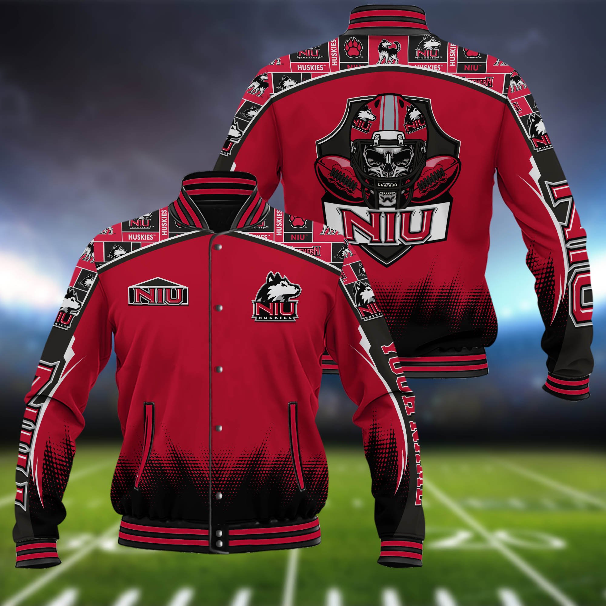 Northern Illinois Huskies Baseball Jacket Custom Name, Sport Team Jacket, Sport Gifts
