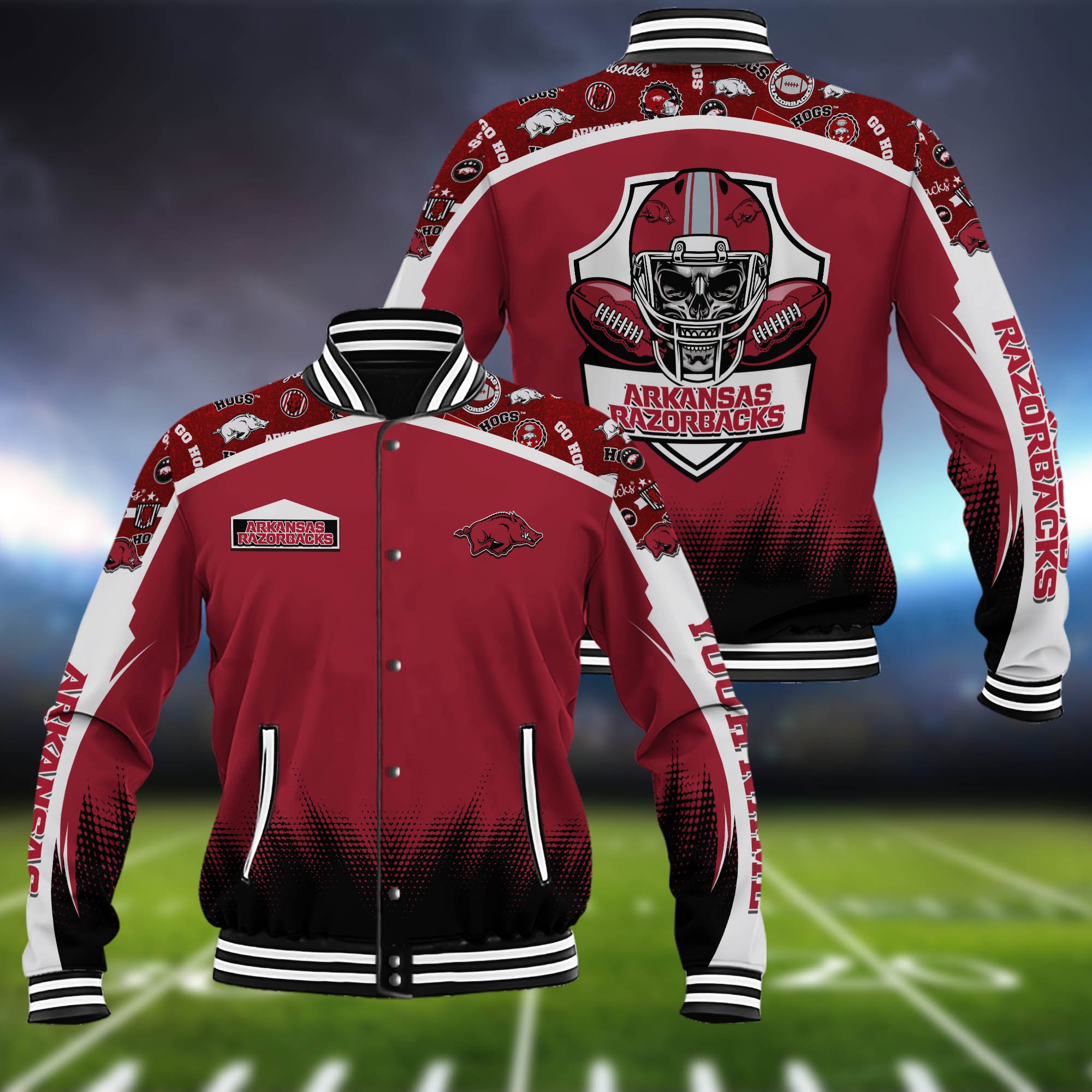 Arkansas Razorbacks Baseball Jacket Custom Name, Sport Team Jacket, Sport Gifts