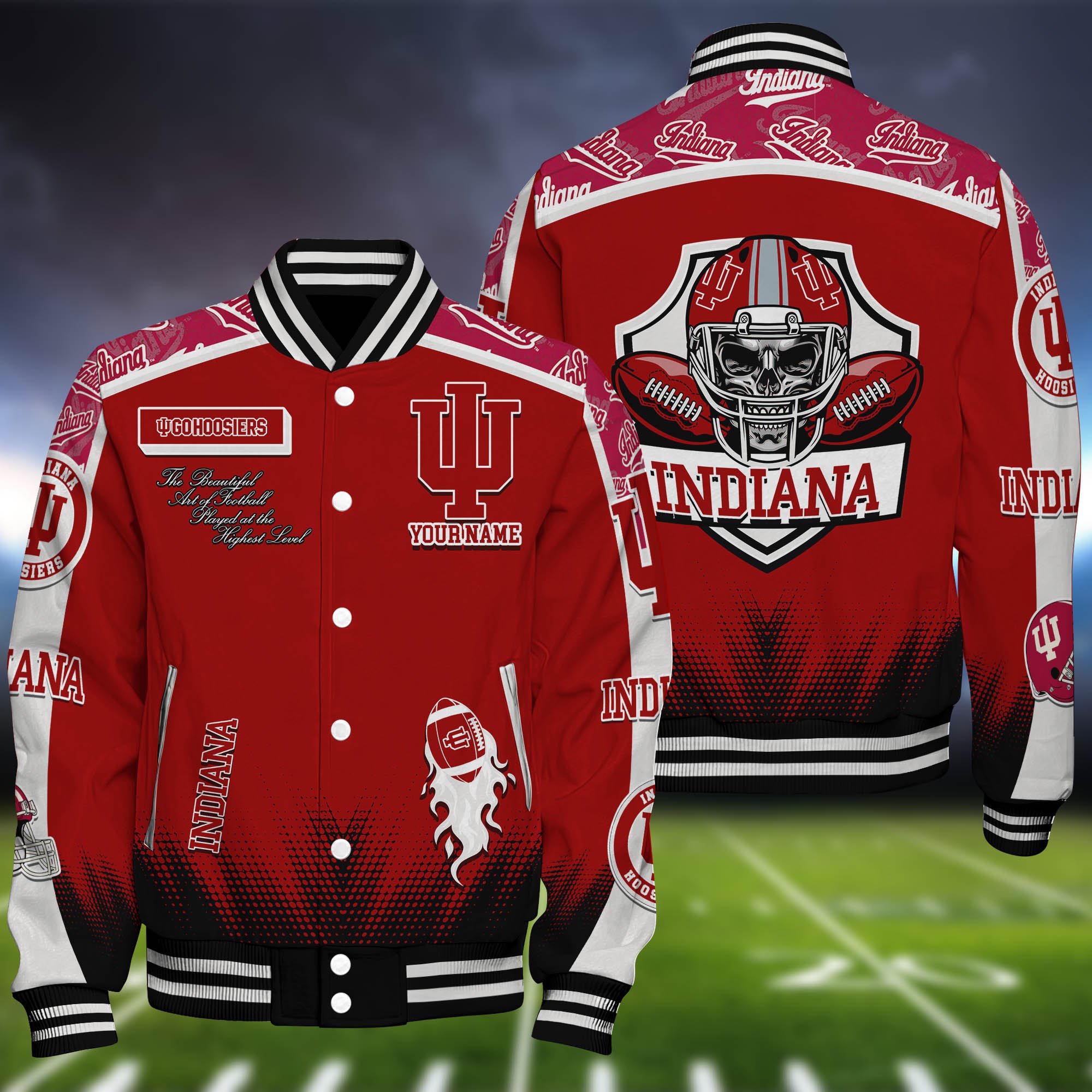 Indiana Hoosiers Baseball Jacket Personalized Your Name, Jackets For Sport Fans