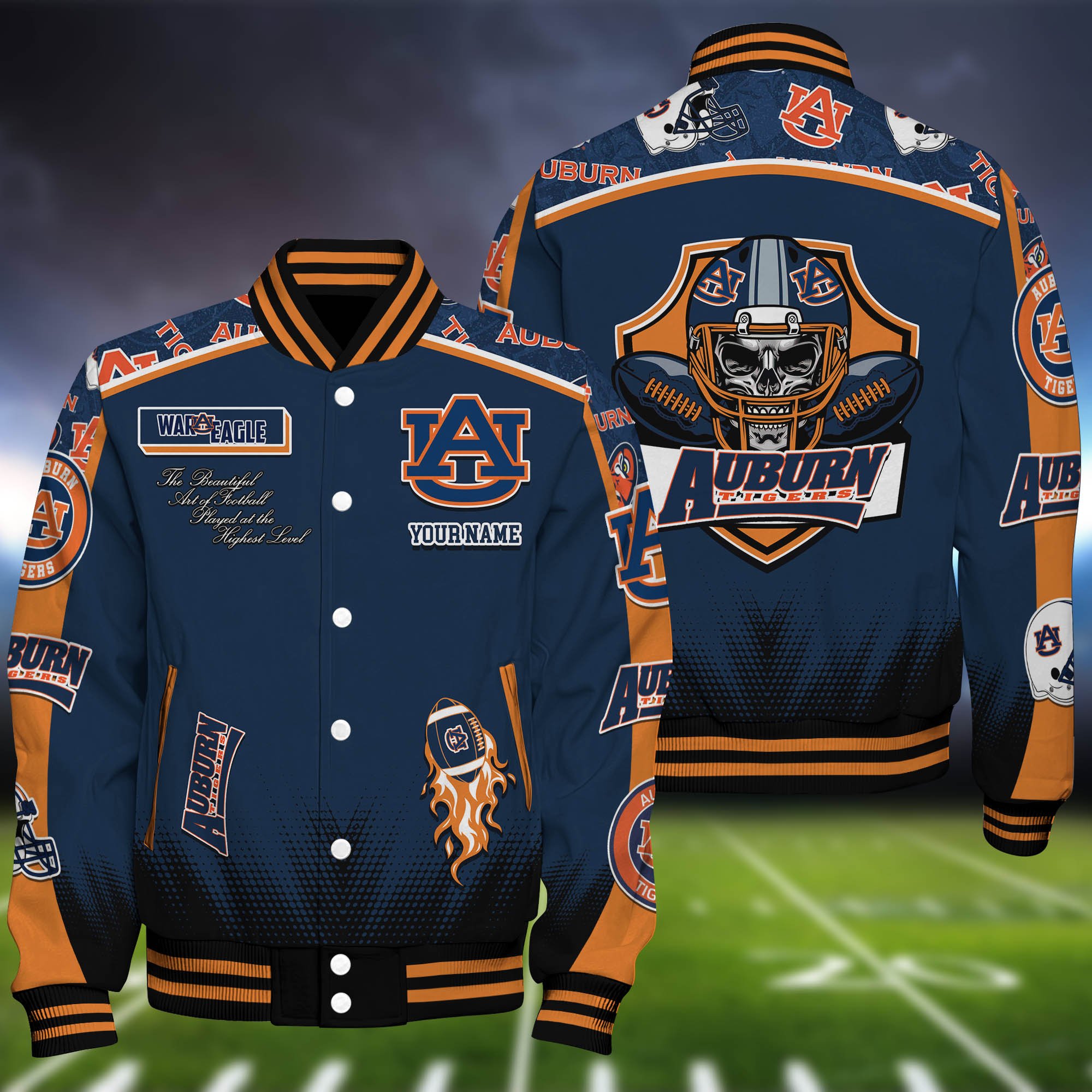 Auburn Tigers Baseball Jacket Personalized Your Name, Jackets For Sport Fans
