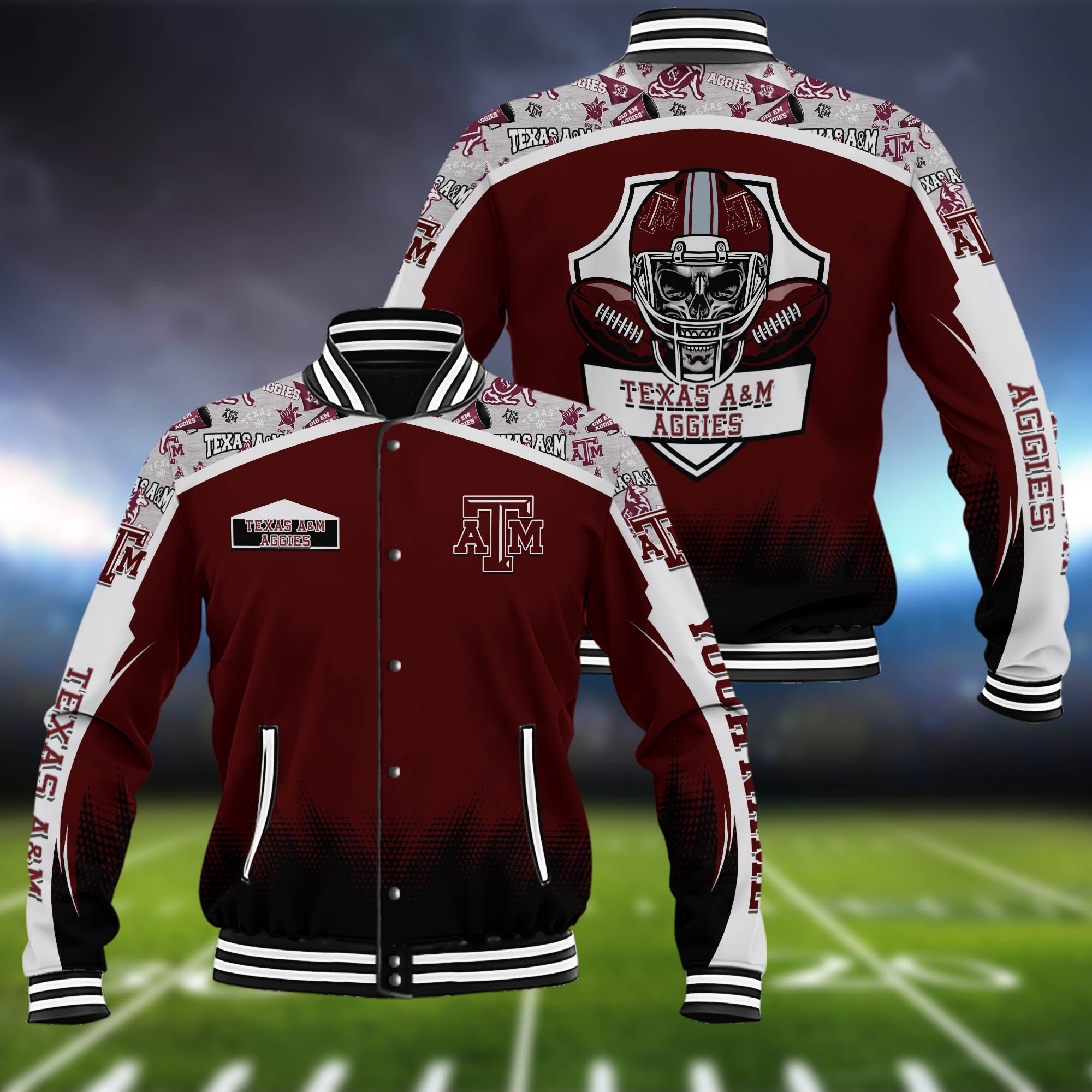 Texas A&M Aggies Baseball Jacket Custom Name, Sport Team Jacket, Sport Gifts