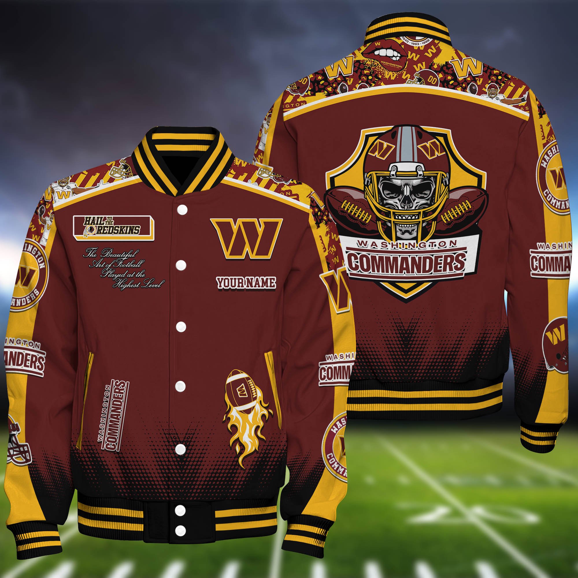 Washington Commanders Baseball Jacket Personalized Your Name, Jackets For Sport Fans
