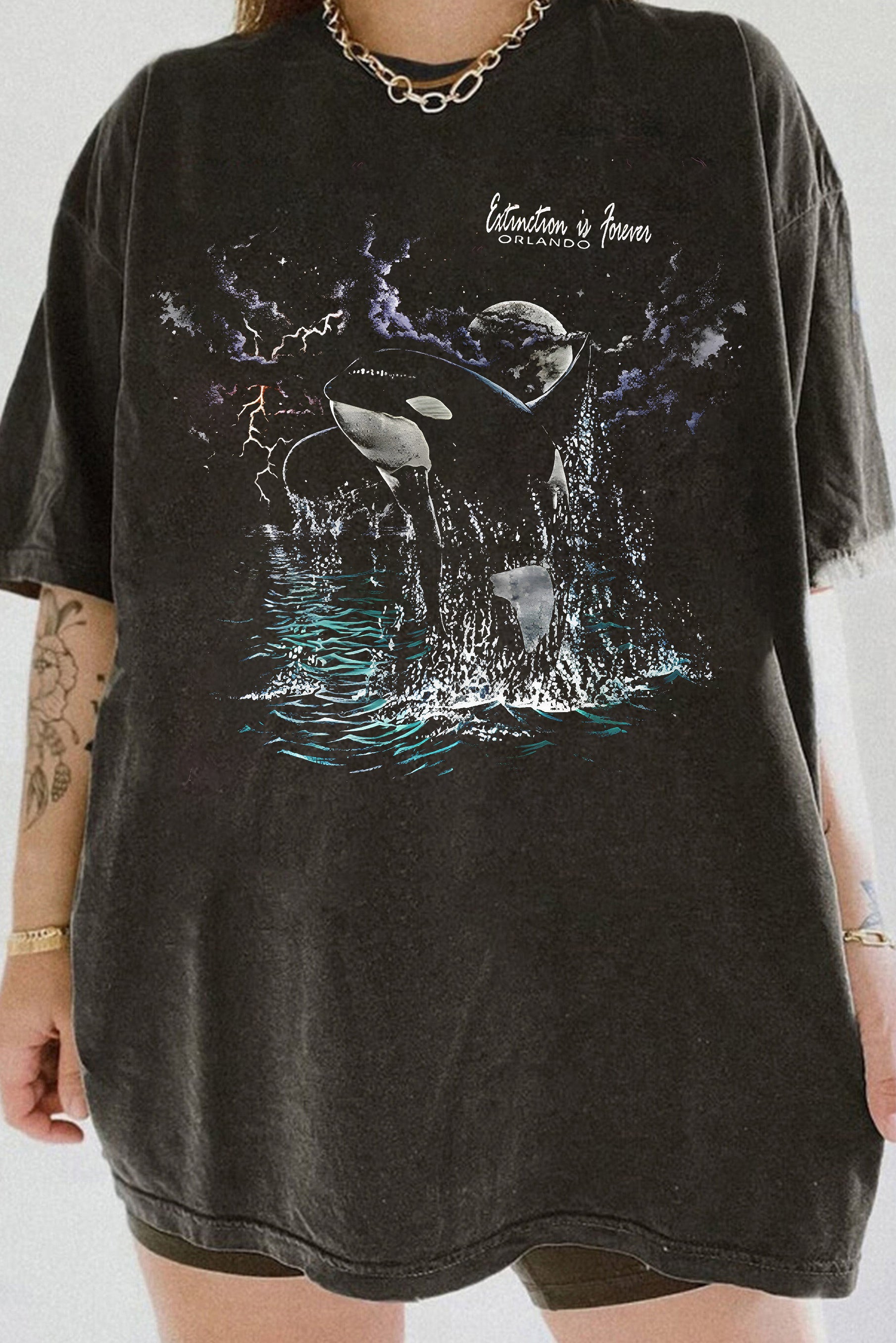 Vintage Orca Whale Ocean Preservation Tee For Women