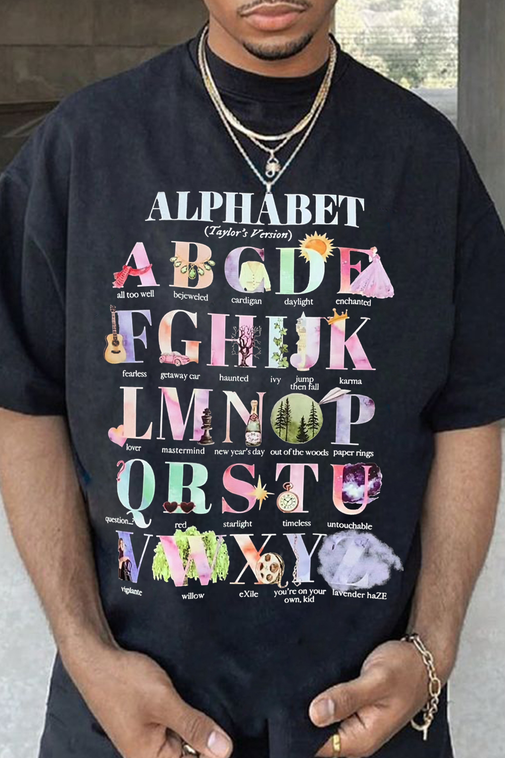 T-Shirt T S Merch, Shirt T S Swiftie Alphabet Men'S