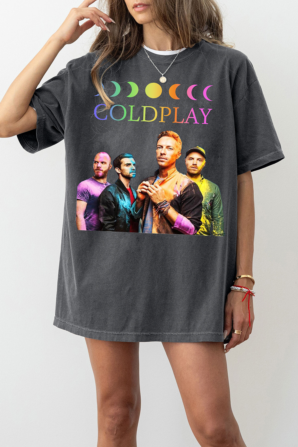 T-Shirt Coldplay Moon Merch, Shirt Coldplay Moon Graphic For Women