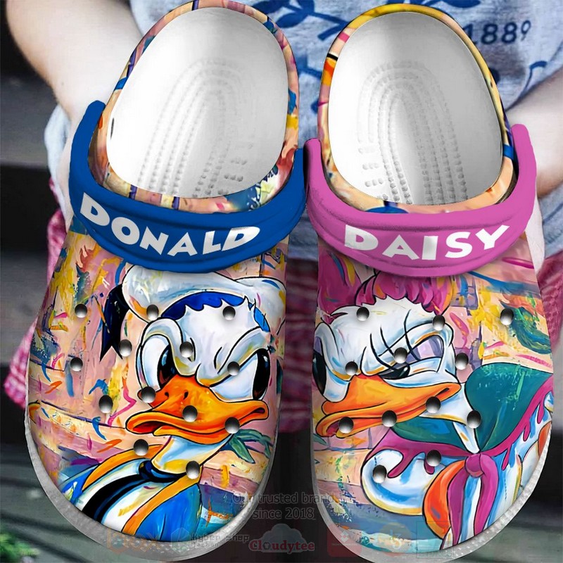 Donald and Daisy Duck Cartoon Crocs Crocband Clogs Shoes Comfortable For Men Women and Kids - GNL1463777
