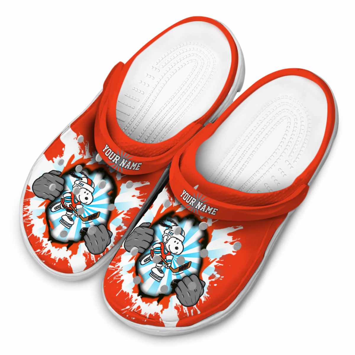 Snoopy Hockey Cartoon Sport Crocs Crocband Clogs Shoes Comfortable For Men Women and Kids - GNL1463896