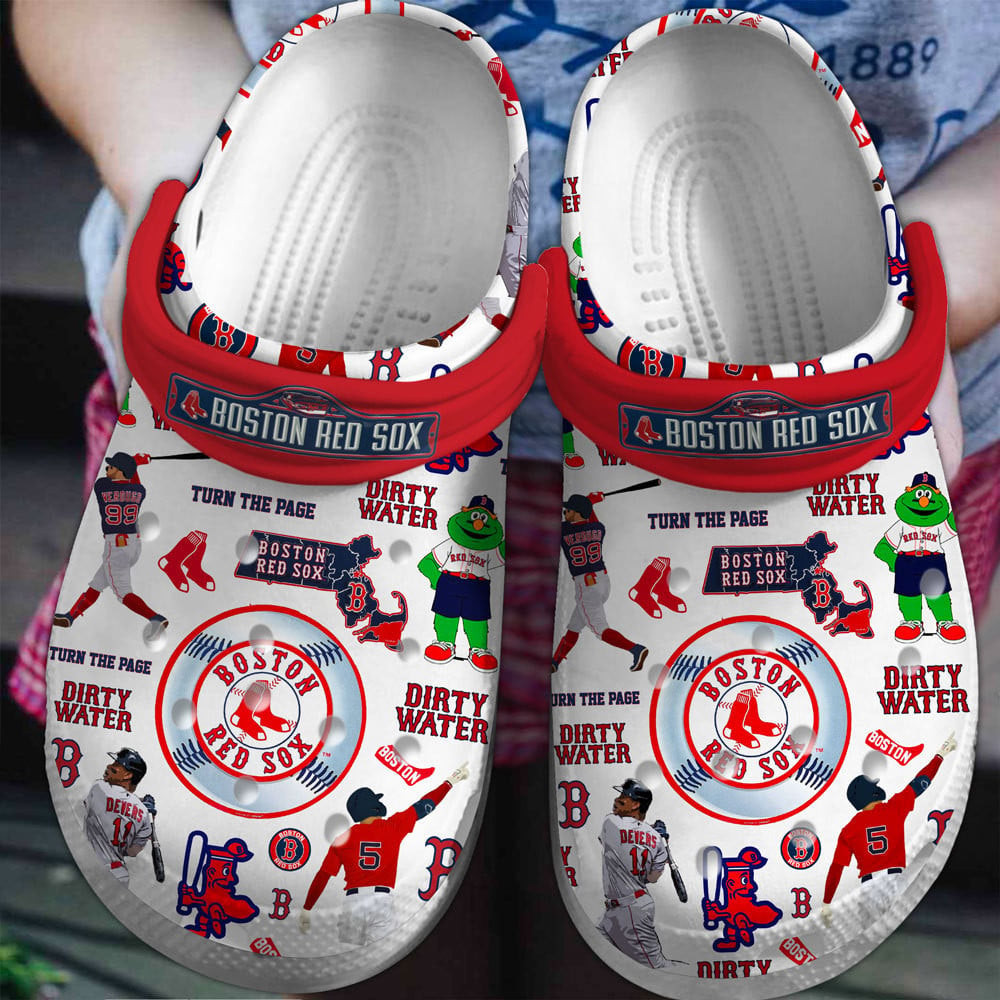 Boston Red Sox Baseball team MLB Crocs Shoes Comfortable For Men Women