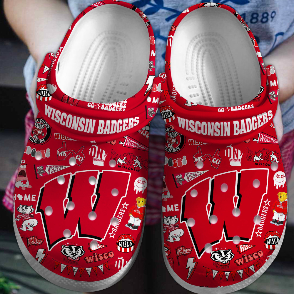 Wisconsin Badgers 2025 NCAA Sport Crocs Shoes Comfortable For Men Women - GNL146293