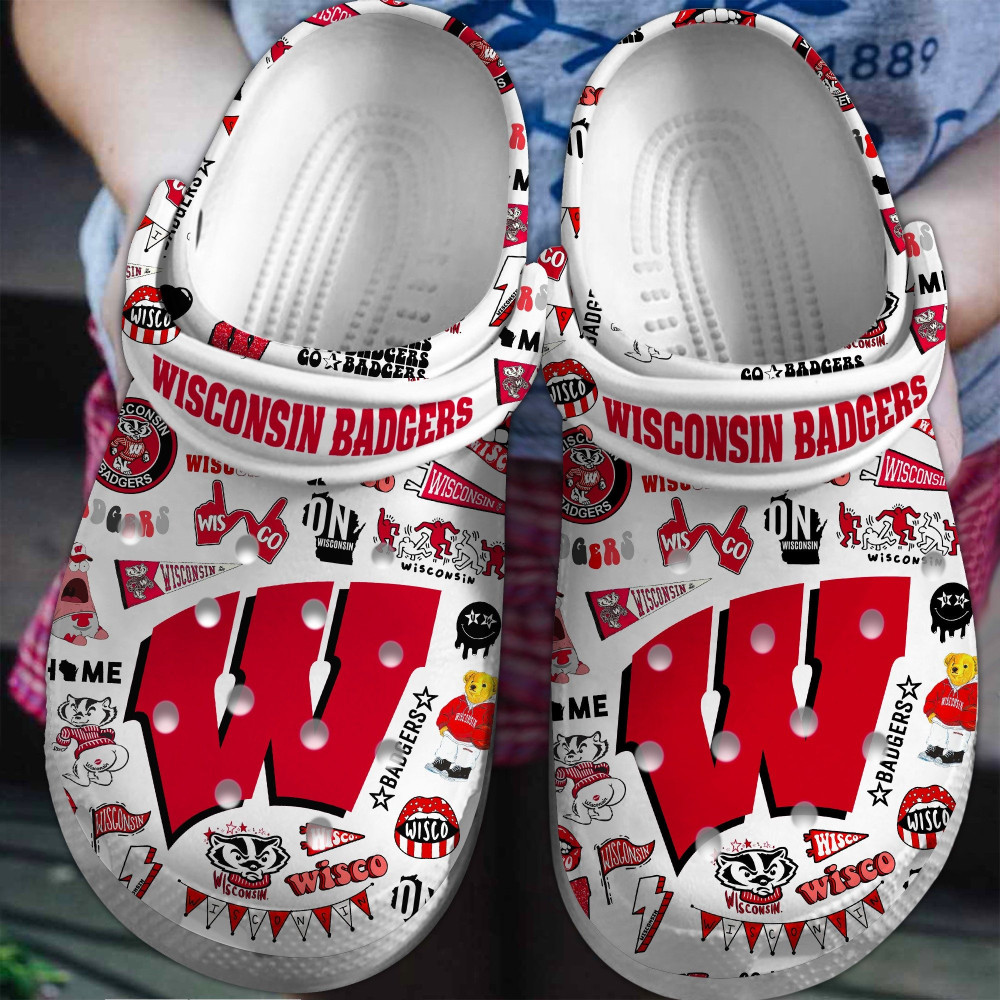 Wisconsin Badgers 2025 NCAA Sport Crocs Shoes Comfortable For Men Women - GNL146286