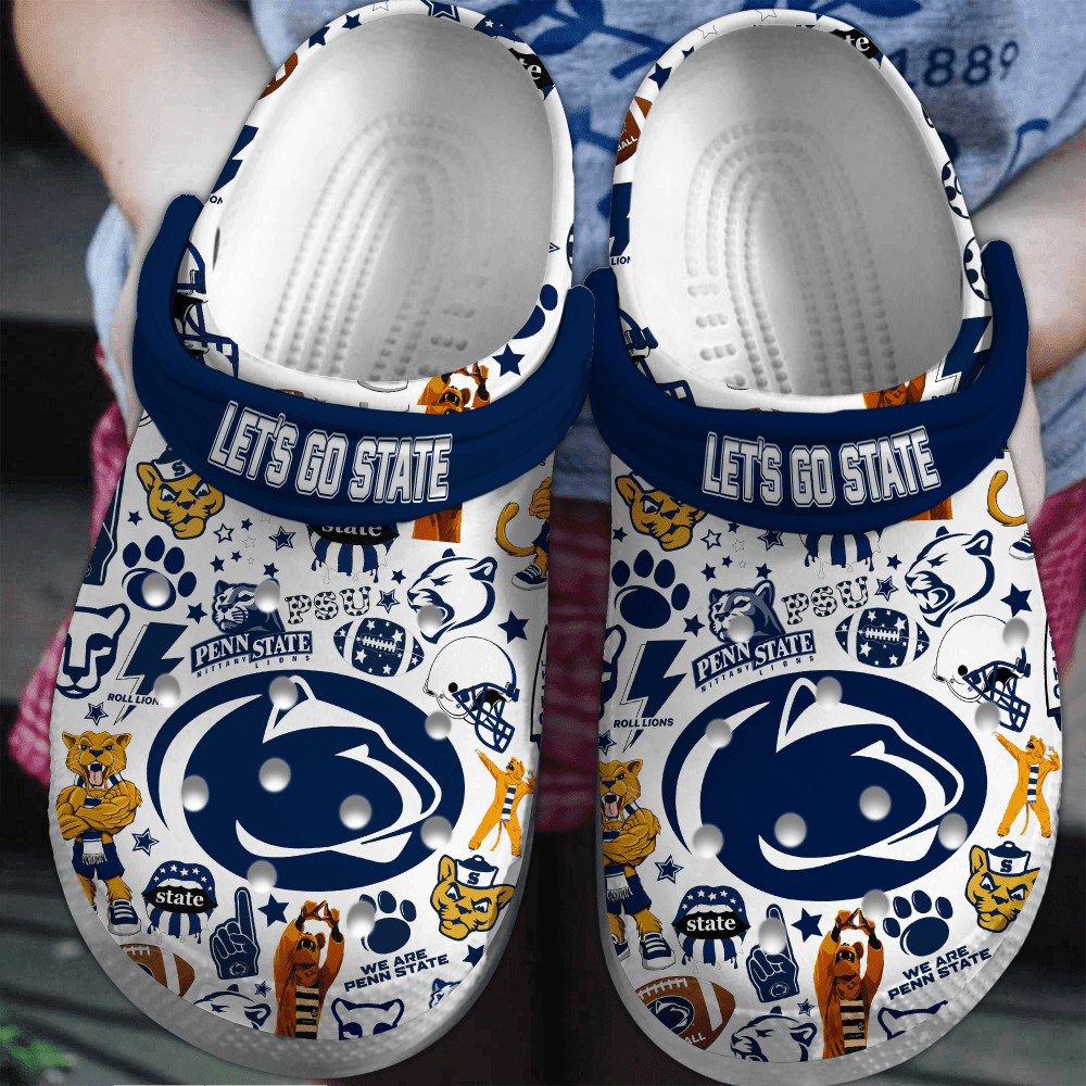Penn State Nittany Lions 2025 NCAA Sport Crocs Shoes Comfortable For Men Women