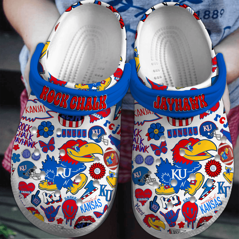 Kansas Jayhawks 2025 NCAA Sport Crocs Shoes Comfortable For Men Women - GNL146307