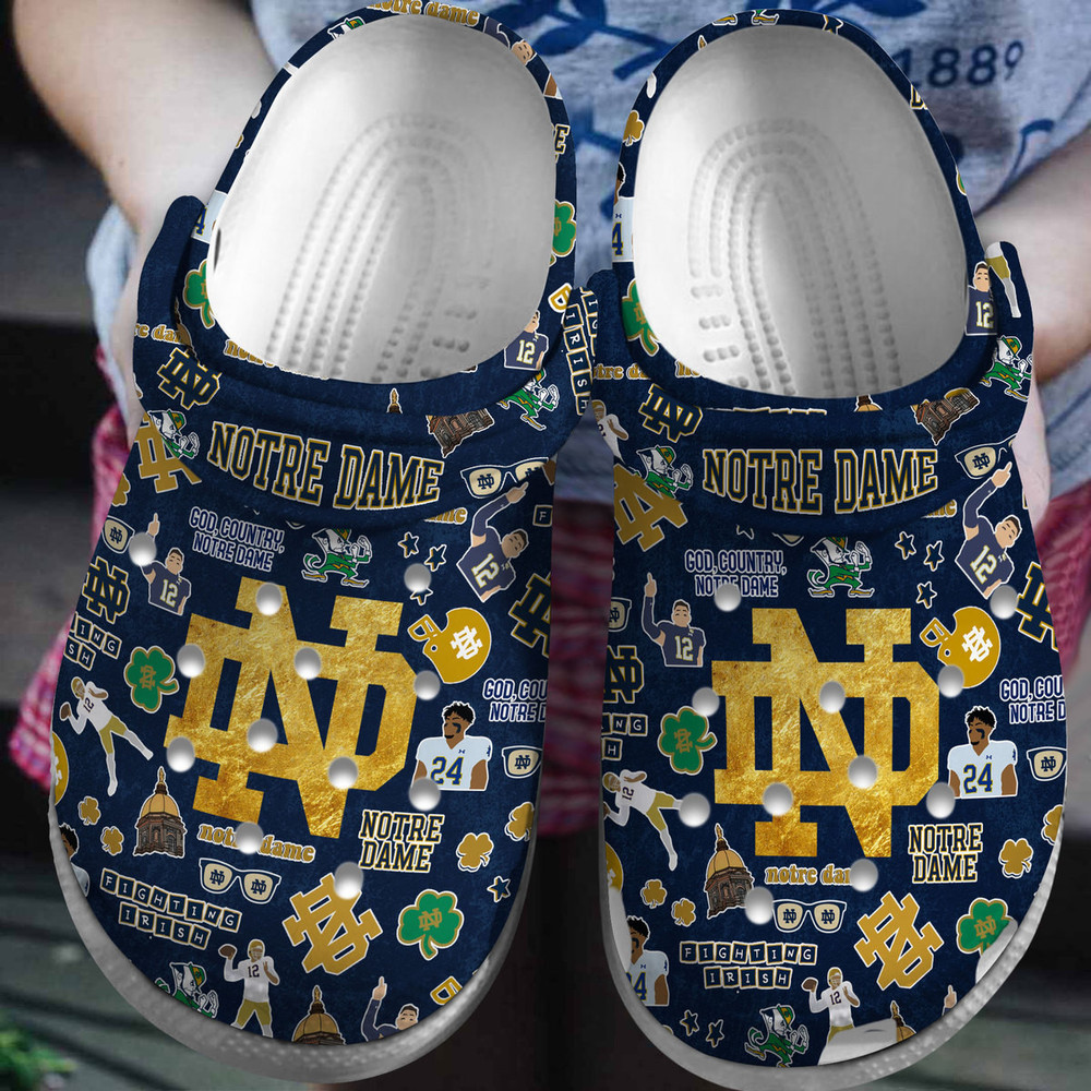 Notre Dame Fighting Irish 2025 NCAA Sport Crocs Shoes Comfortable For Men Women - GNL146317
