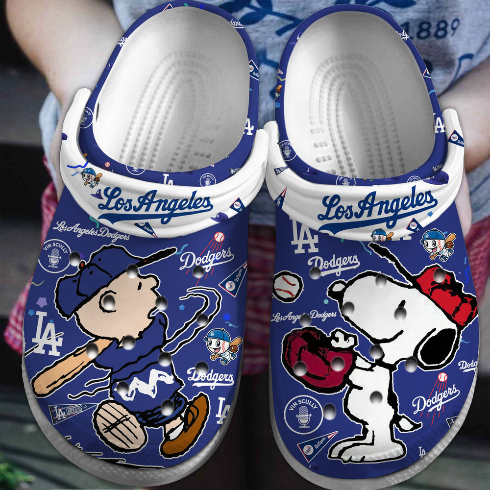 Los Angeles Dodgers And Snoopy Peanuts MLB Sport Cartoon Crocs Shoes Comfortable For Men Women - GNL14785