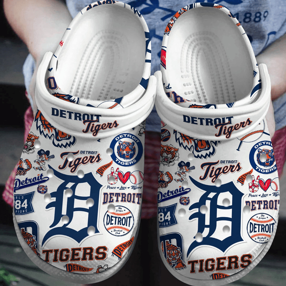 Detroit Tigers Baseball team MLB Crocs Shoes Comfortable For Men Women