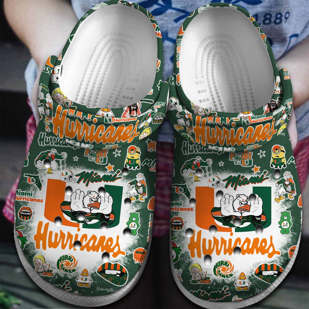 Miami Hurricanes 2025 NCAA Sport Crocs Shoes Comfortable For Men Women - GNL146330