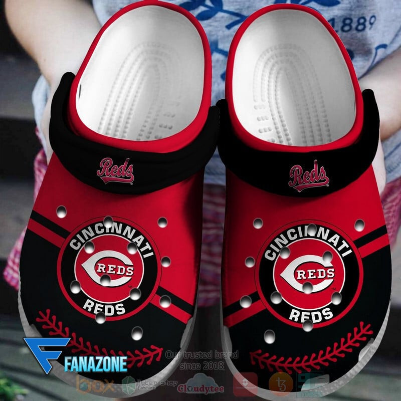 Cincinnati Reds Red-Black MLB Crocs Shoes Comfortable For Men Women