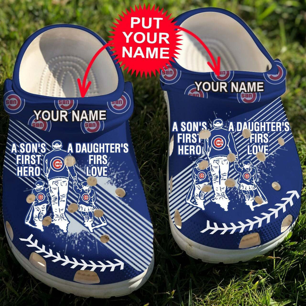 Personalized Dad And Son Daughter Mlb Chicago Cubs Crocs Shoes