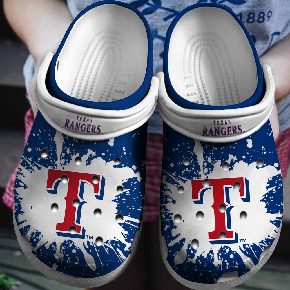 Mlb Texas Rangers Crocs Clog Blue White For Fan Baseball