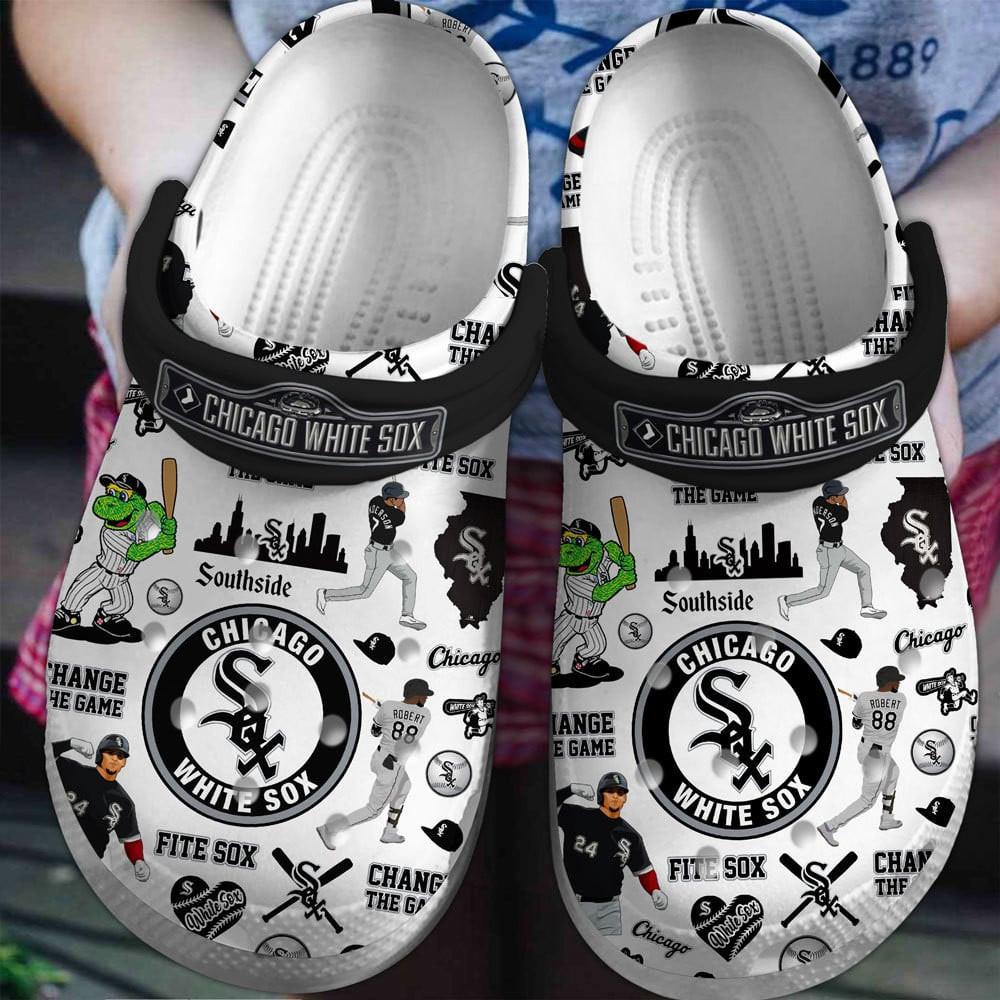 Chicago White Sox Baseball team MLB Crocs Shoes Comfortable For Men Women