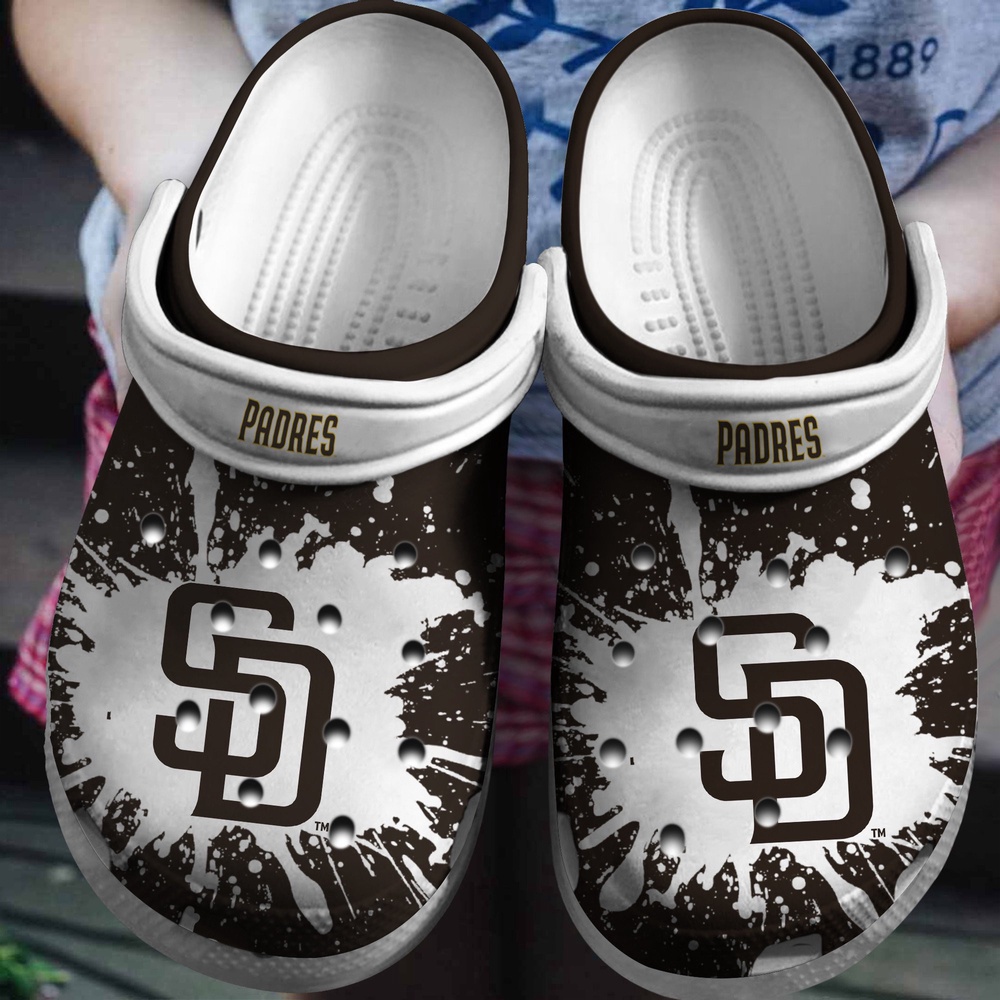 Mlb San Diego Padres Crocs Clog White Black For Fan Baseball