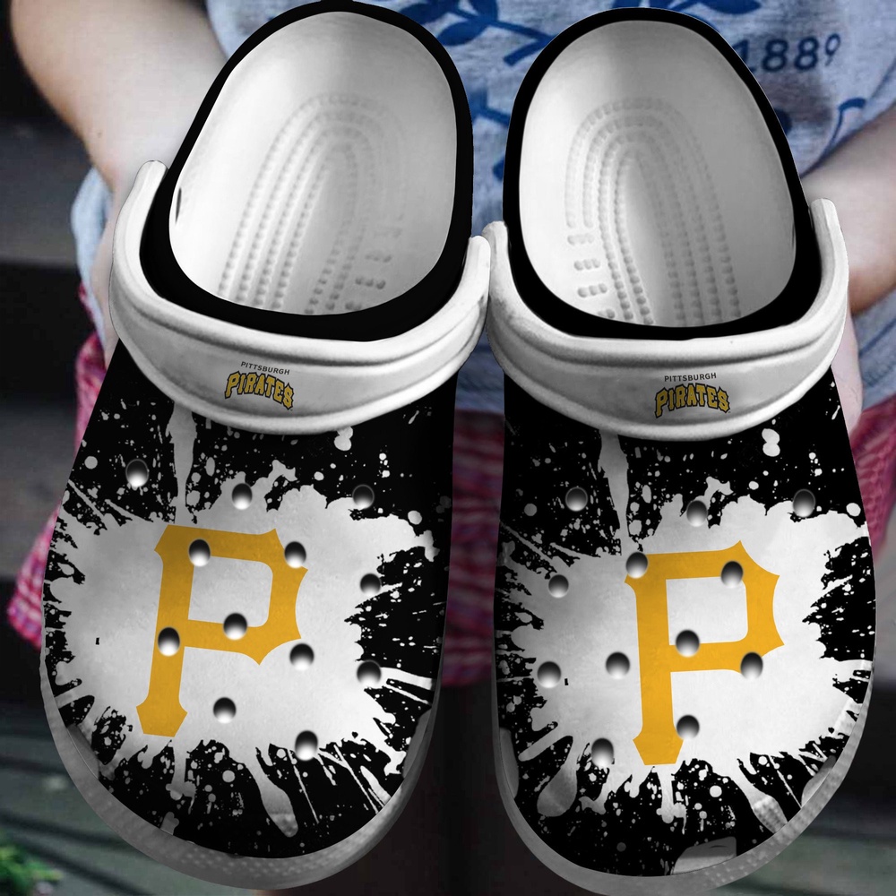 Mlb Pittsburgh Pirates Crocs Clog Black White For Fan Baseball