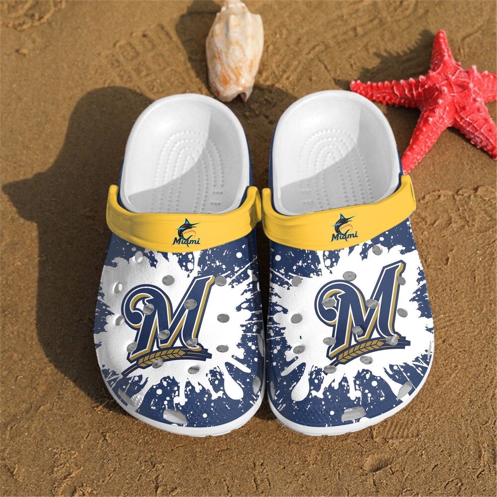 Mlb Milwaukee Brewers Crocs Clog Paint Flakes For Fan Baseball