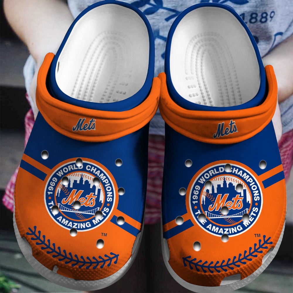 Mlb New York Mets Crocs Clog Orange Blue For Fan Baseball