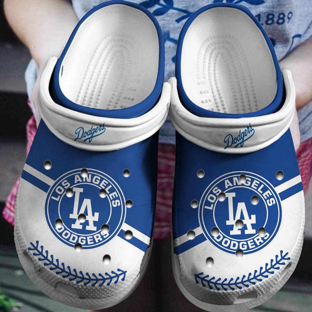 Mlb Los Angeles Dodgers Crocs Clog White Blue For Fan Baseball