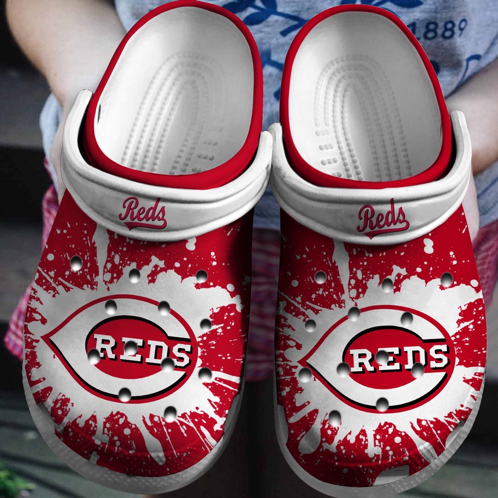 Mlb Cincinnati Reds Crocs Clog Red White For Fan Baseball