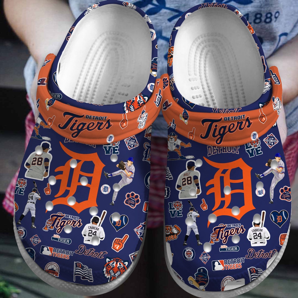 Mlb Detroit Tigers Crocs Crocband Clogs Shoes For Men Women And Kids For Fan Mlb