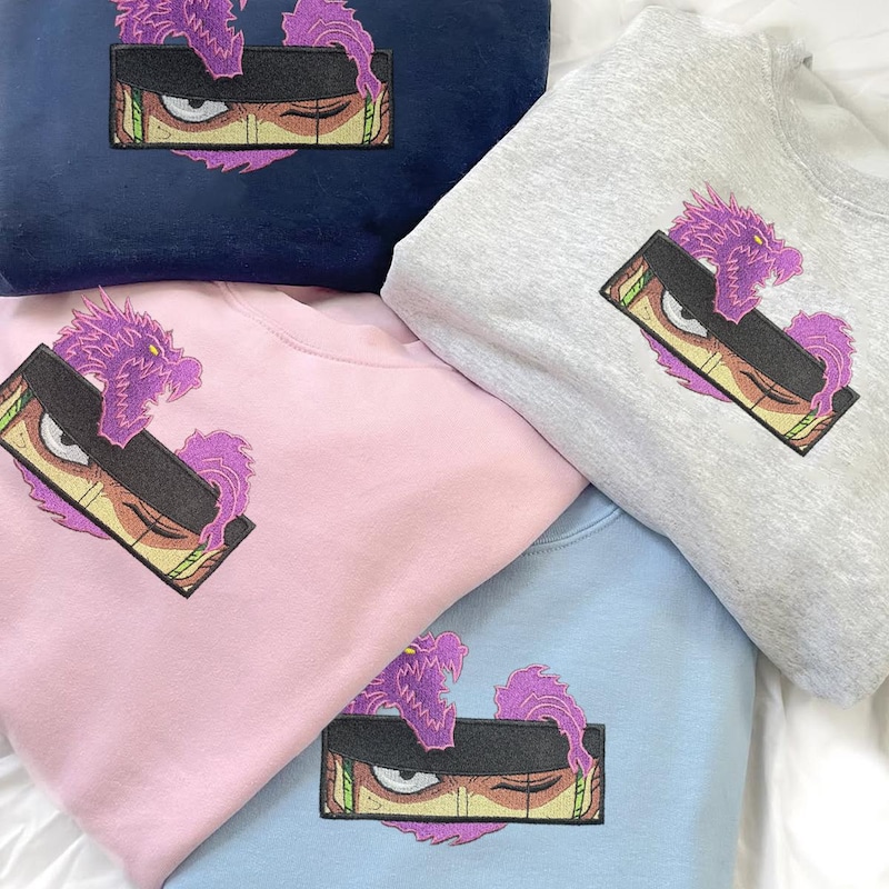 Anime Embroidered Sweatshirt | Pirate Hunter Anime Embroidered | Anime Embroidered Hoodie | Cartoon Embroidered Hoodie