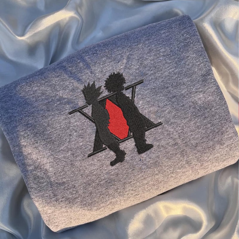 Anime Embroidered Sweatshirt | Embroidered Anime Shirt | Anime Embroidered Hoodie | Cartoon Embroidered Hoodie