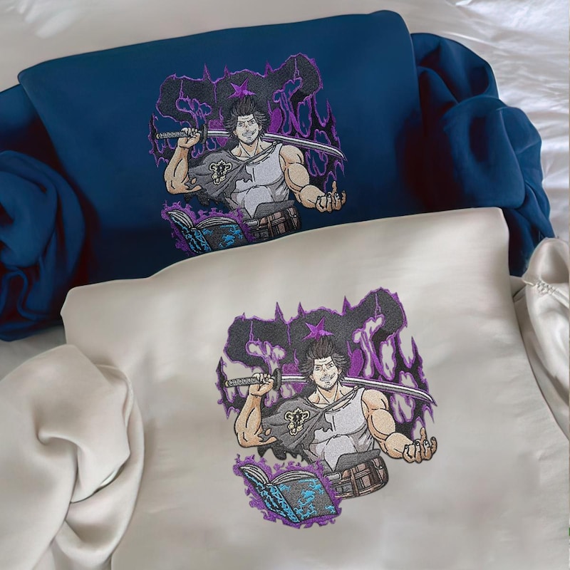 Anime Embroidered Sweatshirt | Embroidered Anime Shirt | Anime Shirt | Anime Hoodie | Anime Gift | Manga Embroidered Hoodie