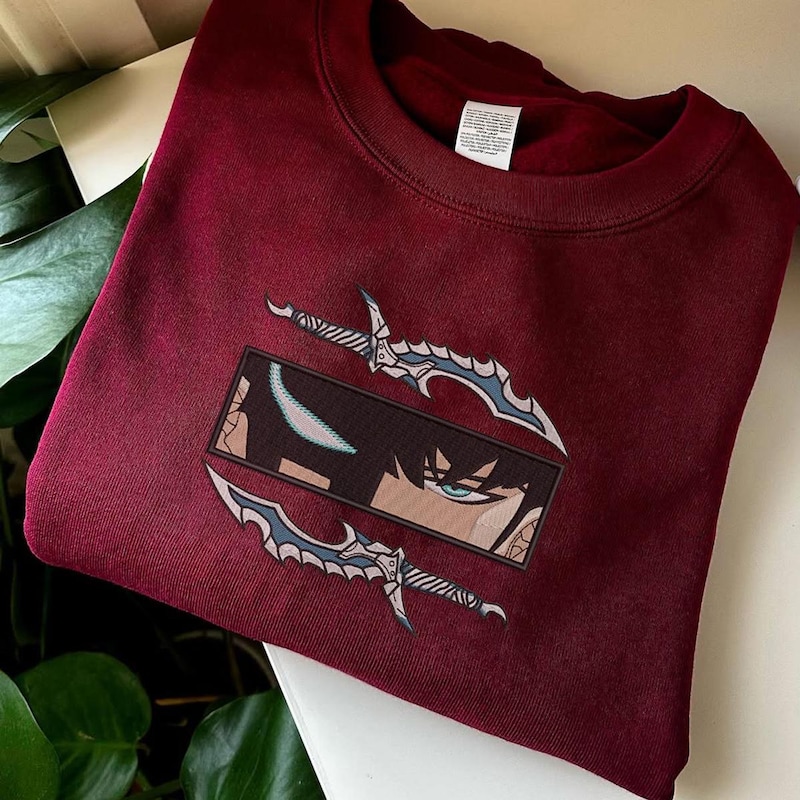 Anime Embroidered Sweatshirt | Anime Tee | Anime Embroidered Hoodie | Cartoon Embroidered Hoodie