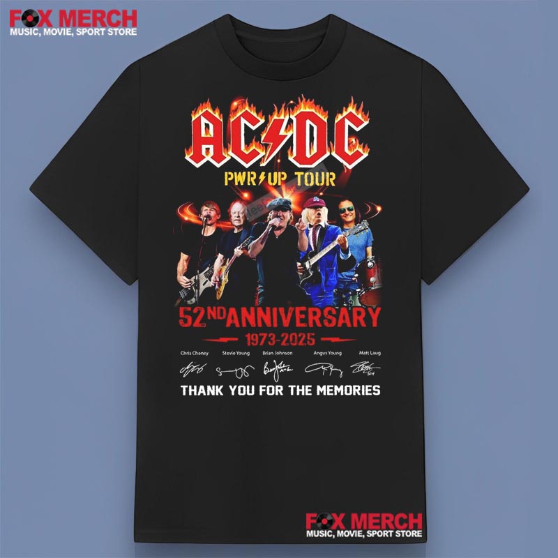 Acdc Pwr Up World Tour 2025 Thank You For The Memories, Acdc Pwr Up T-Shirt