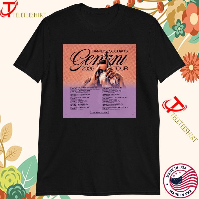 Damien Escobar Gemini April 2025 Tour, Damien Escobar Gemini T-shirts